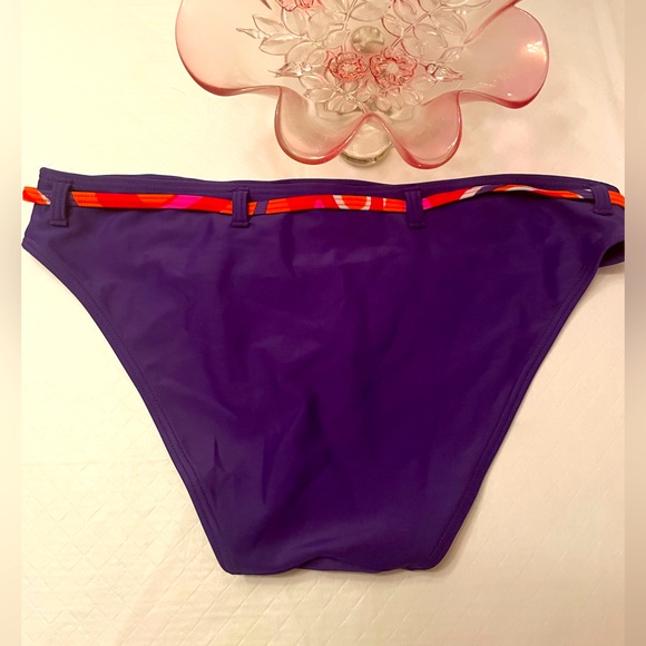 🌸3 for $21🌸La Vie En Rose Aqua large bikini bottoms. Purple + a catchy belt. - Picture 4 of 4